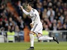 Cristiano Ronaldo z Realu Madrid slaví gól proti Vigu.