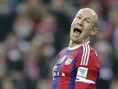 Arjen Robben z Bayernu Mnichov bhem duelu s Leverkusenem