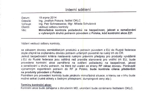 Kontroverzn dokument SZPI, kter zveejnila polsk mdia.