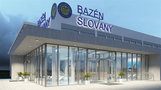 Takto by mohl podle studie z roku 2009 vypadat hlavn vchod novho akvaparku v Plzni na Slovanech.