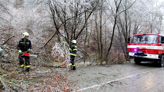 Nejvt trable. Hasii te nejvc ze veho zpas s popadanmi stromy a vtvemi, kter nezvldly tkou a silnou nmrazu. Ve stedu odpoledne zatarasily silnici mezi Tinovem a Deblnem.