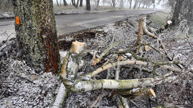 Silnice mezi Brtnic a Bransouzemi na Jihlavsku. I zde popadan vtve brnily doprav.