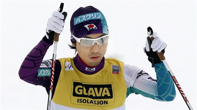 Japonsk sdruen Joito Watabe bhem zvodu Svtovho pohru v Lillehammeru.