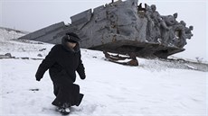 Rozstílený válený památník Saur-Mohyla na východ Ukrajiny  (5. prosince...