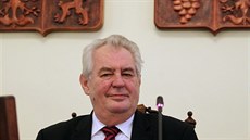 Prezident Miloš Zeman na návštěvě jižní Moravy v budově krajského úřadu.