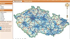 Mapa celkového pokrytí sítmi vysokorychlostního pístupu k internetu u O2