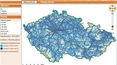 Mapa celkového pokrytí sítmi vysokorychlostního pístupu k internetu u Vodafonu