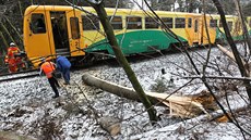 Na elezniní trati mezi Novým Mstem na Morav a árem nad Sázavou zastavil...
