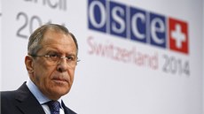 Ruský ministr zahraničí Sergej Lavrov promluvil na setkání, které ve Švýčarsku