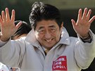 Japonské pedasné volby 2014. Souasný premiér inzóa Abe. (14. prosince 2014)