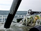 Výhled z rybáské lodi v Beringov moi