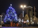 Vánon vyzdobené námstí v Havlíkov Brod.