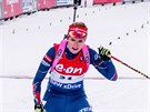 Gabriela Soukalová v cíli sprintu v Pokljuce.
