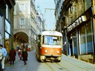 Do roku 1984 jezdily tramvaje dnení Moskevskou ulicí a pokraovaly na Lidové...