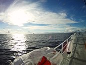 Výhled z rybářské lodi v Beringově moři