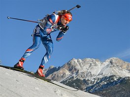 Ondej Moravec na trati sprintu Svtovho pohru v rakouskm Hochfilzenu.