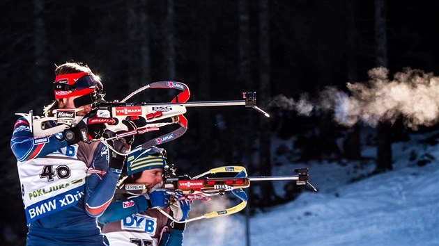 PO VSTELU. Jaroslav Soukup pi sprintu SP  v Pokljuce.