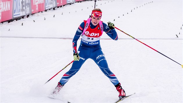 Gabriela Soukalov v cli sprintu v Pokljuce.