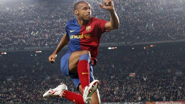 FC Barcelona - Málaga: domácí Thierry Henry se raduje z gólu