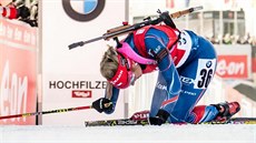 eská biatlonistka Gabriela Soukalová po sprintu v Hochfilzenu.