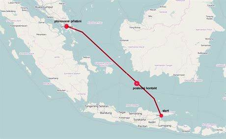 trasa letu stroje A320-200 AirAsia