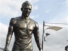 Cristiano Ronaldo spolen s rodinou odhaluje svoji sochu ve mst Funchal na...