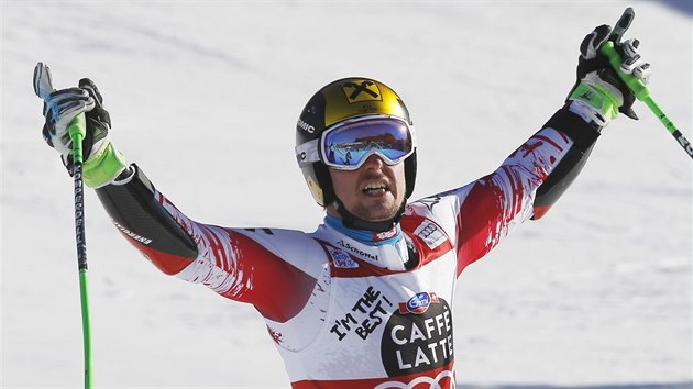 Marcel Hirscher, vtz obho slalomu v Alta Badii.