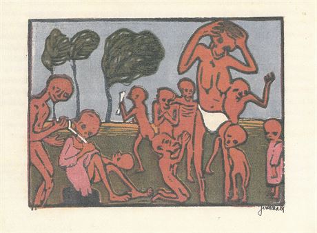 Josef Váchal: linoryt z cyklu Bellum (1913)