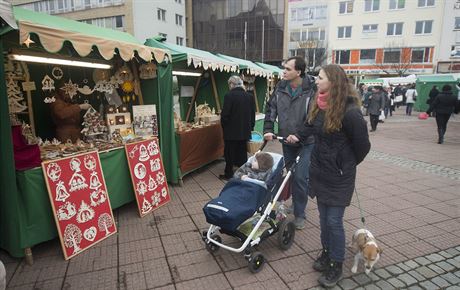 Vánoní trhy na zlínském námstí Míru v roce 2014.