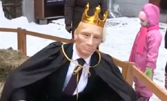 Vladimir Putin jako Herodes v ukrajinském Lvov (6. ledna 2015)