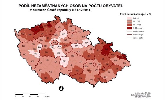 Nezaměstnanost v prosinci 2014.