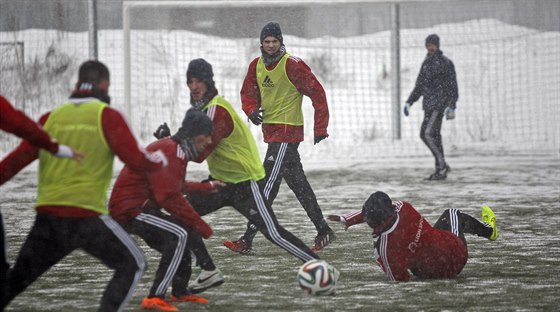 Fotbalisté Jihlavy zahájili zimní pípravu v mrazivém poasí.