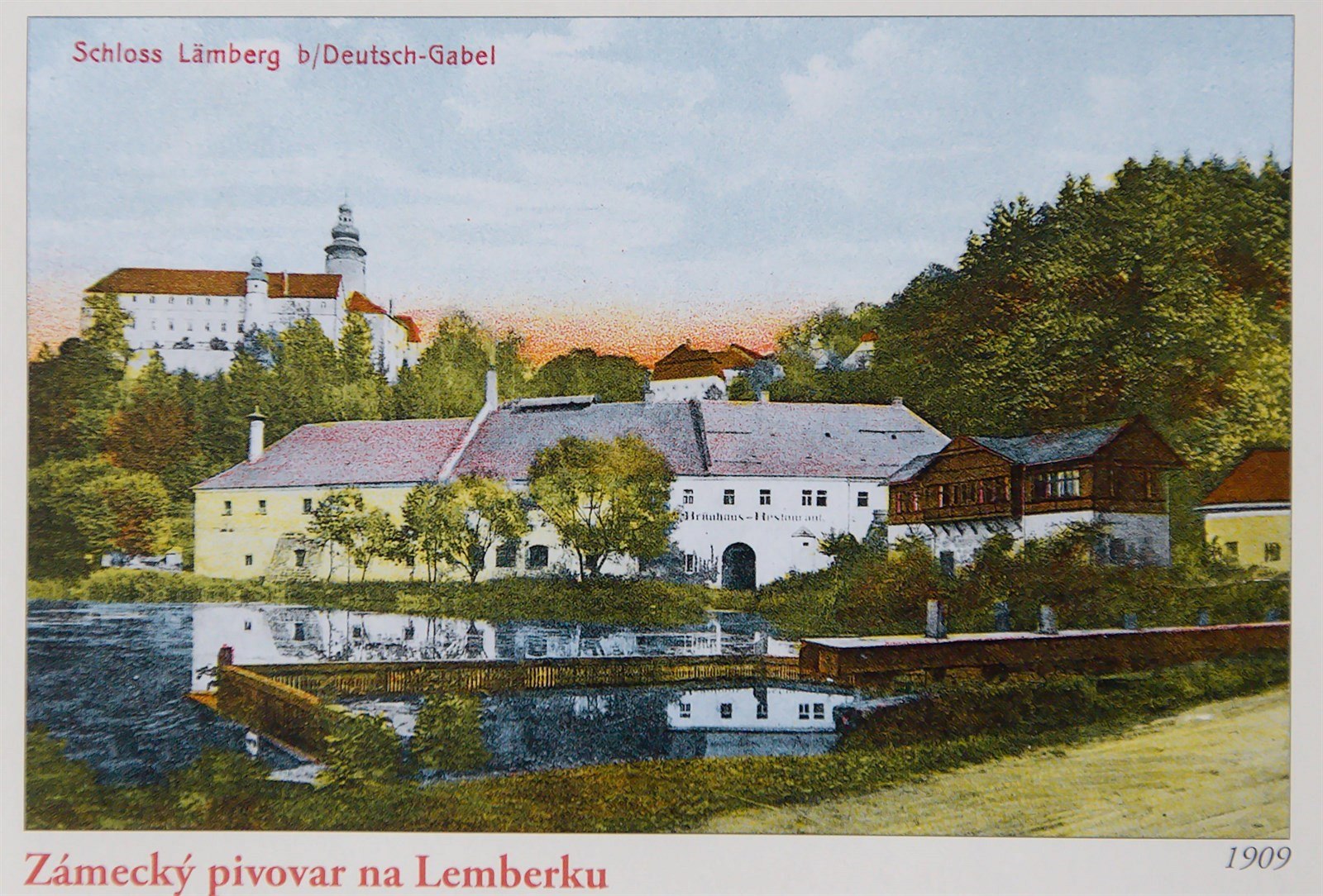 Zámecký pivovar na Lemberku v roce 1909.