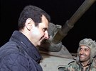Syrský prezident Baár Asad hovoí na Silvestra s vojáky na pedmstí Damaku...