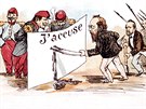 Karikatura bojující: Emil Zola útoí perem na monarchii, armádu a...