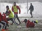 Fotbalisté Jihlavy zahájili zimní pípravu v mrazivém poasí.