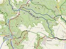 Mapa trasy kolem Kokoína. Mapy.cz