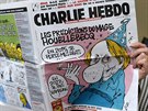 Obal aktuálního vydání satirického týdeníku Charlie Hebdo, na kterém je...