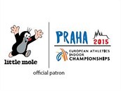 Logo a maskot halovho ME atlet v Praze 2015.