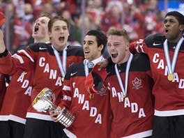 Zlat radost hokejist Kanady.