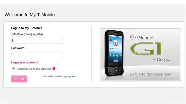 T-Mobile G1 je stle inzerovn na webu americkho T-Mobile