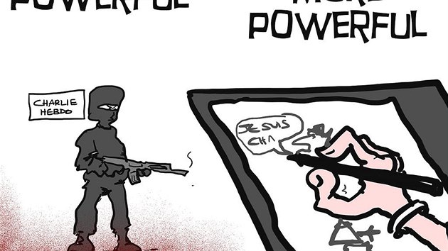 Reakce kresl na teroristick tok v redakci listu Charlie Hebdo