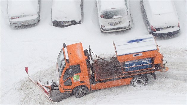 Sníh v Jablonci nad Nisou, pondlí 5. ledna 2015