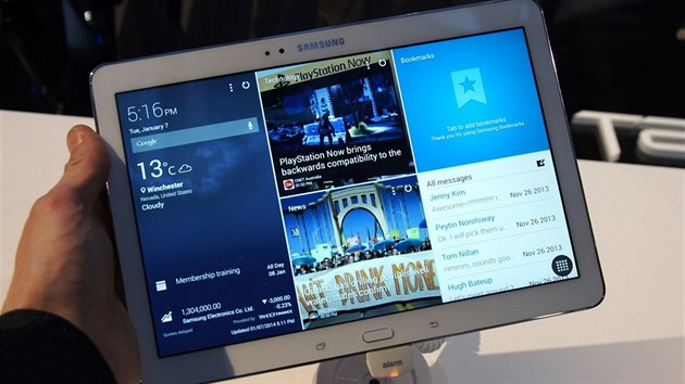 Tablet Samsung Galaxy Tab Pro 10.1 na veletrhu CES v Las Vegas