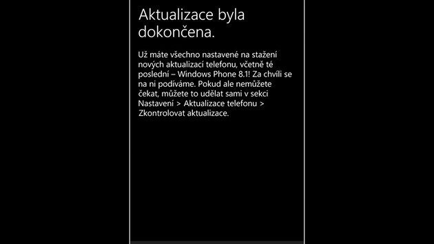 Aktualizace Windows Phone 8.1 pro Nokia Lumia 625