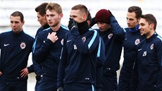 Fotbalisté Sparty na prvním lednovém tréninku.