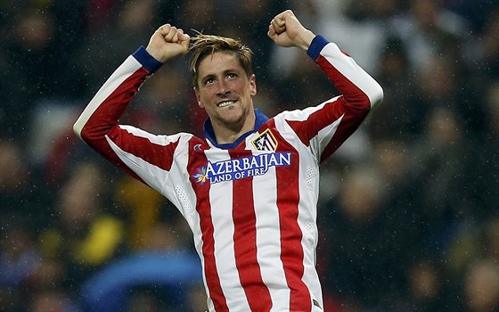 Fernando Torres z Atlética Madrid oslavuje svj gól.