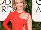 Here�ka Jane Fonda si na p�edávání Zlatých glób� oblékla p�iléhavé rudé �aty s...