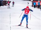 HURÁ DO CÍLE. Michal lesingr finiuje pi sprintu v Oberhofu.
