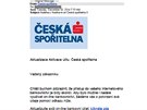 Podvodný e-mail lákající klienty eské spoitelny ke vstupu na falený web a...